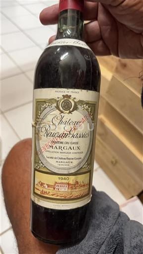 Bordeaux Margaux Deuxième Cru Classé Rauzan-Gassies 1940