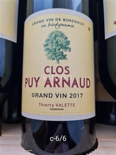 Bordeaux Castillon Côtes de Bordeaux Clos Puy Arnaud 2017