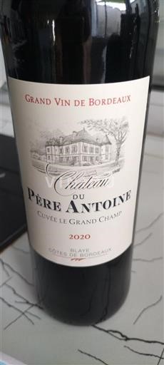 Bordeaux Blaye-Côtes-de-Bordeaux Château Père Antoine Le Grand Champ 2020