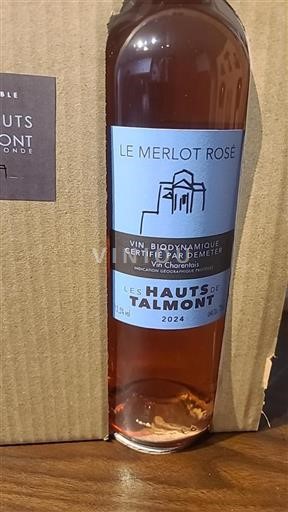 Aquitanien und Charente Charentais Les Hauts de Talmont Le Merlot Rosé 2024