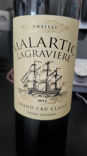 Bordeaux Pessac-Léognan Grand Cru Malartic-Lagravière 2012