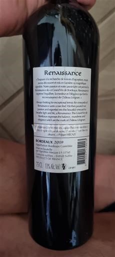 Bordeaux Château Léognan Renaissance 2019