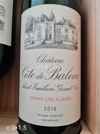 Burdeos Saint-Émilion Château Côte de Baleau 2019