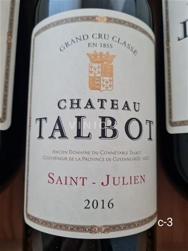 Bordeaux Saint-Julien Grand Cru Classé Château Talbot 2016