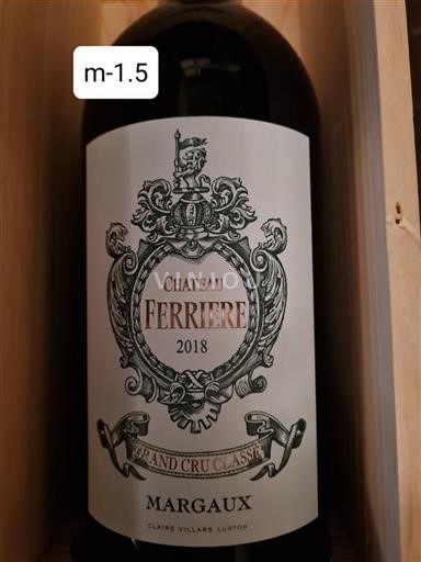 Bordeaux Margaux Grand Cru Classé Château Ferrière 2018
