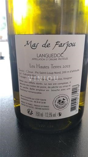 Languedoc Mas de Farjou Les Hautes Terres 2023