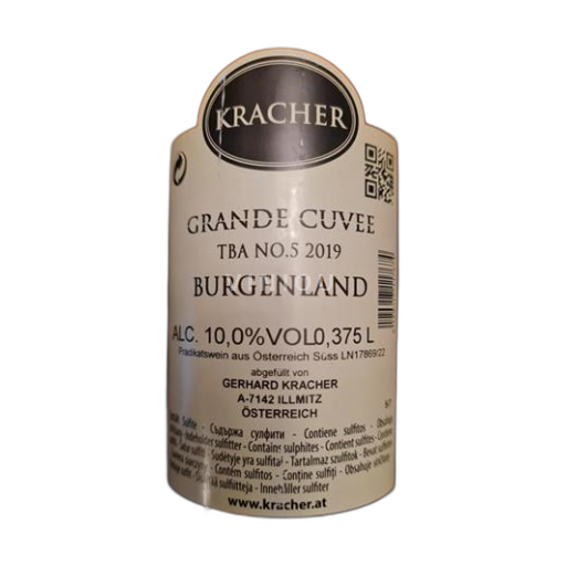 Vin Blanc liquoreux Grande Cuvee TBA No.5 Kracher 2019 Autriche Burgenland