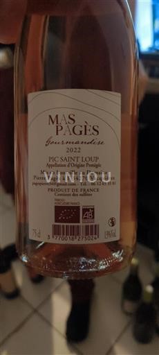 Languedoc Pic-saint-loup Mas Pagès Gourmandise 2022