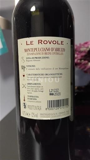Abruzzes Montepulciano d'Abruzzo Le Rovole 2020