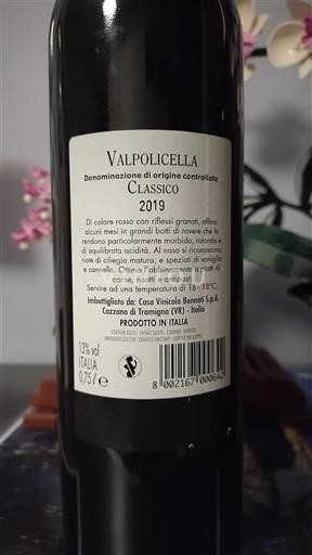 Veneto Valpolicella Casa Vinicola Bennati S.p.A Classico 2019