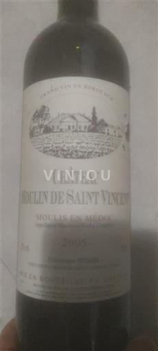 Bordeaux Moulis-en-Médoc Château Moulin de Saint Vincent 2005