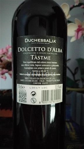 Piëmont Dolcetto d'Alba Duchessa Lia Tàstme 2021