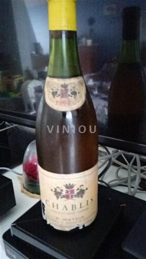 Vin Blanc sec R. Mathis 1962 France Bourgogne Chablis AOC