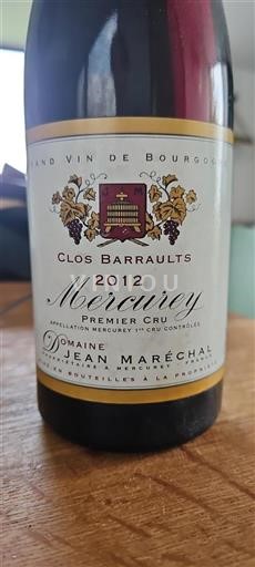 Borgogna Mercurey Premier Cru Jean Maréchal Clos Barraults 2012