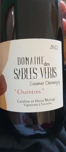 Vallée de la Loire Saumur-champigny Domaine Des Sables Verts Chaintrés 2022