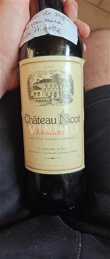 Bordeaux Château Nicot 1981