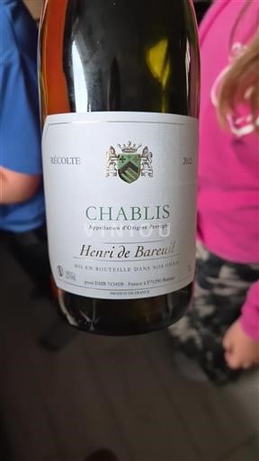Vin Blanc sec Henri de Bareuil 2022 France Bourgogne Chablis