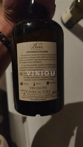 Jura Côtes du Jura Domaine Badoz Mystérieux Vin Jaune 2014