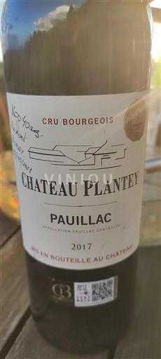 Bordeaux Pauillac Cru Bourgeois Château Plantey 2017