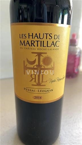 Bordeaux Pessac-Léognan Château Roche-Lalande Les Hauts de Martillac 2018