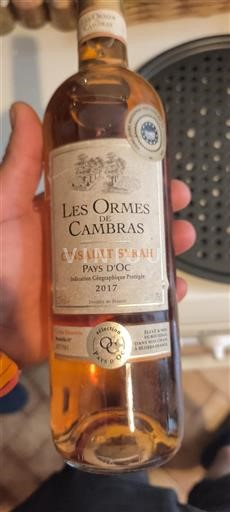 Vin Rosé sec Cinsault Syrah Les Ormes de Cambras 2017 France Languedoc et Roussillon Pays d'oc