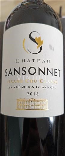 Bordeaux Saint-Émilion Grand Cru Grand Cru Classé Château Sansonnet 2018