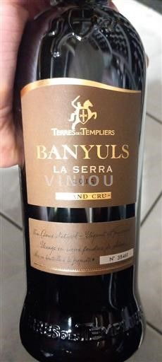Roussillon Banyuls Grand Cru Terres des Templiers La Serra 2015