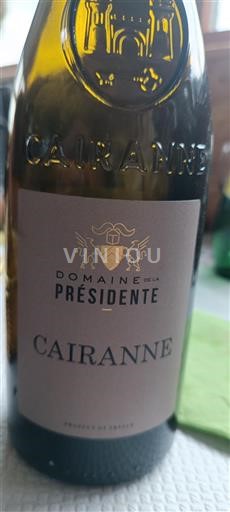 Vin Rouge sec Domaine La Présidente Non millésimé France Vallée du Rhône Cairanne