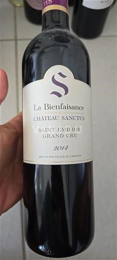 Bordeaux Saint-Émilion Grand Cru Château Sanctus La Bienfaisance 2014