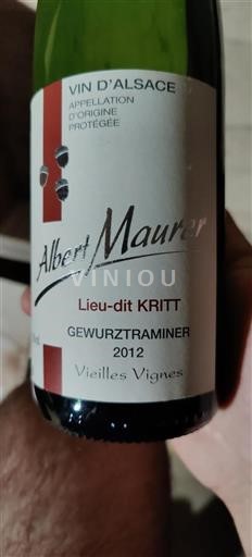 Elsass Gewürztraminer Grand Cru Albert Maurer Lieu-dit Kritt 2012