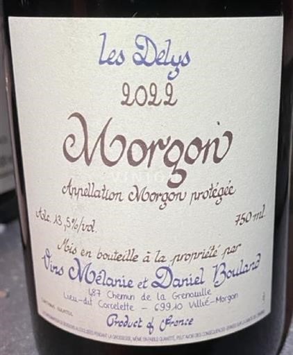 Beaujolais Morgon Daniel Bouland Les Delys 2022