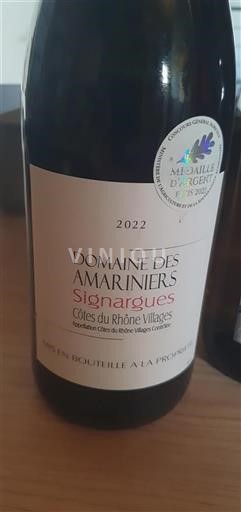 Rhônen laakso Côtes-du-rhône-villages Domaine Des Amarinier Signargues 2022