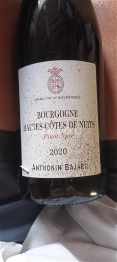 Bourgondië Hautes Côtes de Nuits Anthonin Bajard Pinot Noir 2020