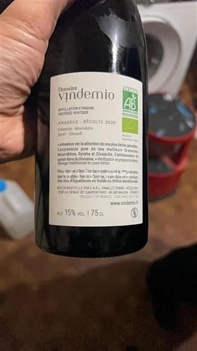 Valle del Rodano Ventoux Vindemio Amadeus 2020