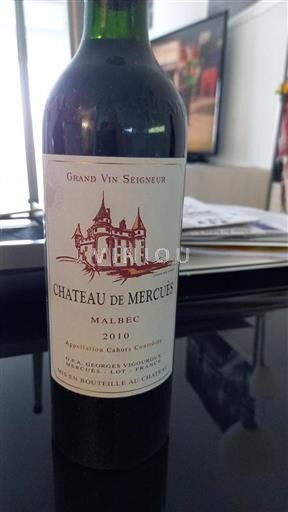 Vin Rouge sec Malbec Château Mercuès 2010 France Sud-Ouest Cahors