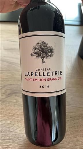 Bordeaux Saint-Émilion Grand Cru Lapelletrie 2016