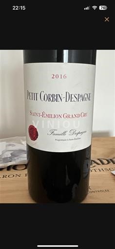 Bordeaux Saint-Émilion Grand Cru Petit Corbin-Despagne 2016