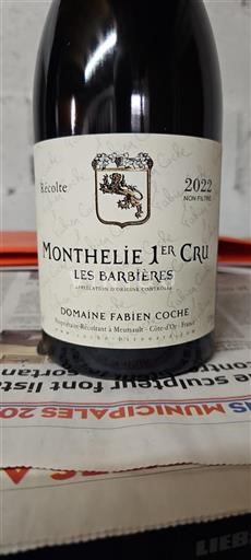 Burgundy Monthélie Premier Cru Domaine Fabien Coche Les Barbieres 2022