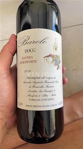 Vin Rouge sec Ravera di Monforte Azienda Agricola Benevelli Piero 2014 Italie Piémont Barolo