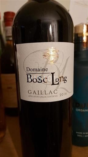 Vin Rouge sec Domaine Bosc Long 2016 France Sud-Ouest Gaillac