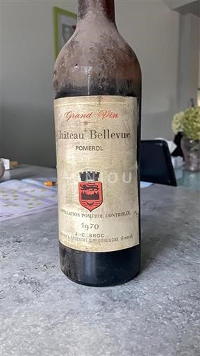 Vin Rouge sec Château Bellevue 1970 France Bordeaux Pomerol
