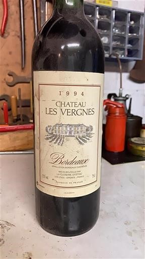 Vin Rouge sec Château Les Vergnes 1994 France Bordeaux