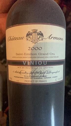 Bordeaux Saint-Émilion Grand Cru Armens 2000