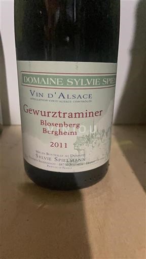 Vin Blanc sec Blosenberg Bergheim Domaine Sylvie Spielmann 2011 France Alsace Grand Cru