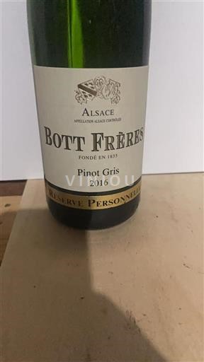 Vin Blanc sec R%c3%a9serve Personnelle Bott Frères 2016 France Alsace Grand Cru