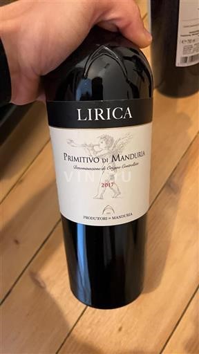Apulia Wines Primitivo di Manduria Produttori di Manduria Lirica 2017