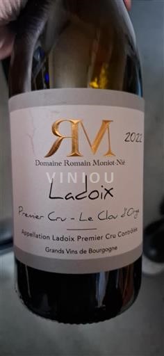 Vin Rouge sec Le Clou d'Orge Domaine Romain Moniot-Nié 2022 France Bourgogne Ladoix AOC Premier Cru