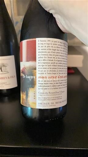 Roussillon Côtes del Roussillon Villages Domaine Clos des Fées De battre mon coeur s'est arrêté 2021