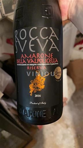 Vin Rouge sec Riserva Rocca Sveva 2016 Italie Vénétie Amarone della Valpolicella