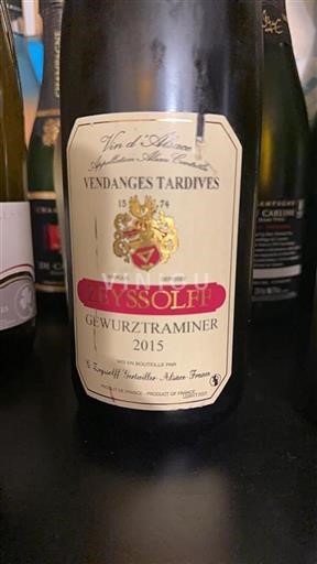 Alsace Vendanges Tardives Zeyssolff Vendanges Tardives 2015